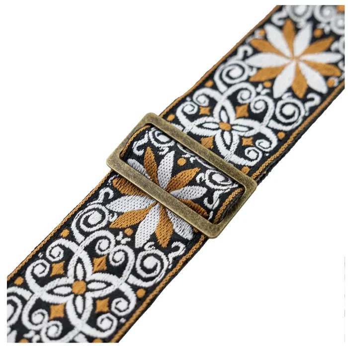 Levy's Correa Hootenanny Series 2" Con Soporte Para Púas - Amarillo Y Blanco