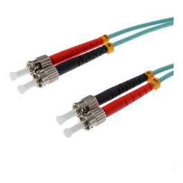 Helos Cable de fibra óptica OM3 Duplex ST/ST de 3 m, Turquesa
