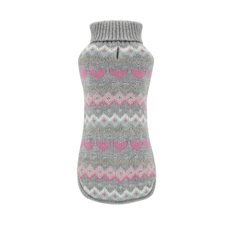 Nayeco Jersey Betty 20 cm para Perro, Elegante Jersey de Punto con Detalles Dorados y Plateados, Totalmente Ajustable con Ojal para Correa
