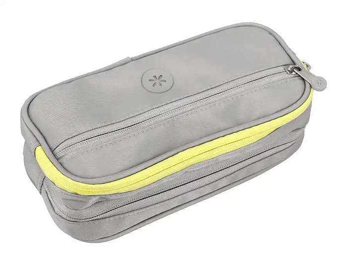 Antartik Fusion Flex Estuche Portatodo Gris 3 Cremalleras Compañero Mochila 110x220x60 mm