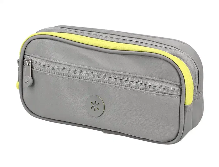Antartik Fusion Flex Estuche Portatodo Gris 3 Cremalleras Compañero Mochila 110x220x60 mm