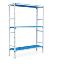Vollrath Pujadas Estantería 3 Niveles, Anticorrosión, de Aluminio y Polipropileno, Dimensiones: 1590 x 385 x 1750 mm, para Almacenaje y Transporte