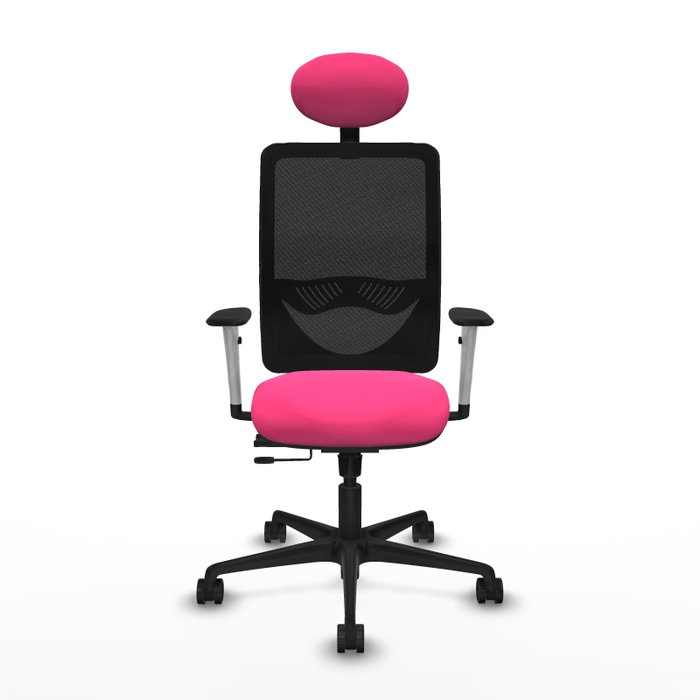 PIQUERAS Y CRESPO Silla de oficina Zulema Rosa y Negro con Mecanismo Sincro/Traslack