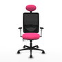 PIQUERAS Y CRESPO Silla de oficina Zulema Rosa y Negro con Mecanismo Sincro/Traslack