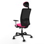PIQUERAS Y CRESPO Silla de oficina Zulema Rosa y Negro con Mecanismo Sincro/Traslack