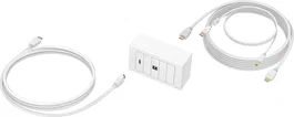 Vision AV Modular - Placa frontal y cable HDMI 4K 60Hz 5m + USB 3.2 para pantalla táctil o proyector, color blanco