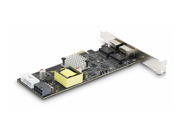 Startech Tarjeta de Red PCIe de 2 Puertos 2.5Gbps con PoE, Chipset Intel I225-V, IEEE 802.3af/at, RJ45, para Windows/Linux/VMware, con Soporte Bajo Perfil (ST2000SPEX)