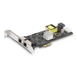 Startech Tarjeta de Red PCIe de 2 Puertos 2.5Gbps con PoE, Chipset Intel I225-V, IEEE 802.3af/at, RJ45, para Windows/Linux/VMware, con Soporte Bajo Perfil (ST2000SPEX)