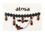 Collar Gótico Negro con Camafeo, Cadenas y Encaje para Disfraz de Vampiresa o Novia Oscura, Temática Halloween