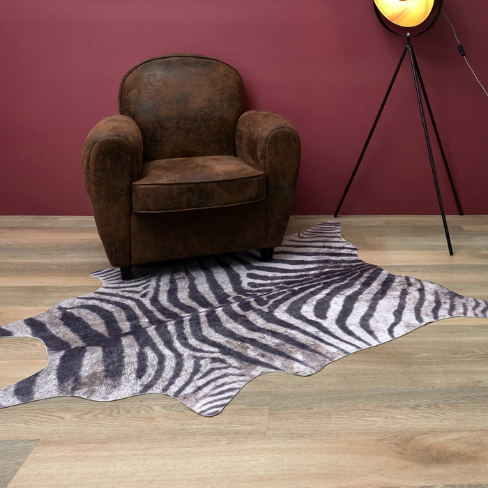 Home Deco Factory Alfombra Cebra Imitación Piel 120x158 cm
