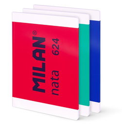 Libreta Milan Nata 624 Since 1918 A4 48H Encolada Liso 95G Surtido Pack De 3