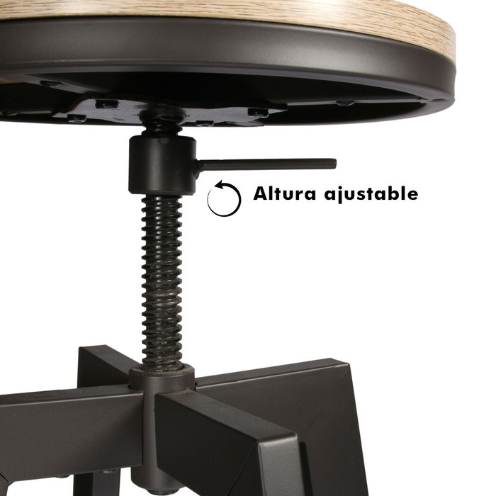 Home Deco Factory Juego De Mesa Con 2 Taburetes Industriel d.64 cm; h.93 cm; d.43 cm; h.71 cm