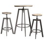 Home Deco Factory Juego De Mesa Con 2 Taburetes Industriel d.64 cm; h.93 cm; d.43 cm; h.71 cm