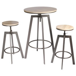 Home Deco Factory Juego De Mesa Con 2 Taburetes Industriel d.64 cm; h.93 cm; d.43 cm; h.71 cm