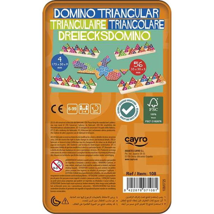 Cayro Dominó Triangular Travel Metal Box