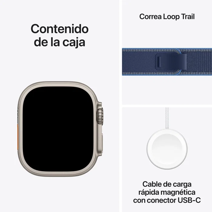 Apple watch ultra 3 gps cellular 49mm caja de titanio natural correa loop trail azul azul brillante m l Apple watch ultra 3 gps cellular 49mm caja de titanio natural correa loop trail azul azul brillante m l