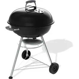 Weber Compact Kettle Barbacoa de Carbón - Negro - 57 cm, Acero Esmaltado, Ventilación, para 9 Cubiertos