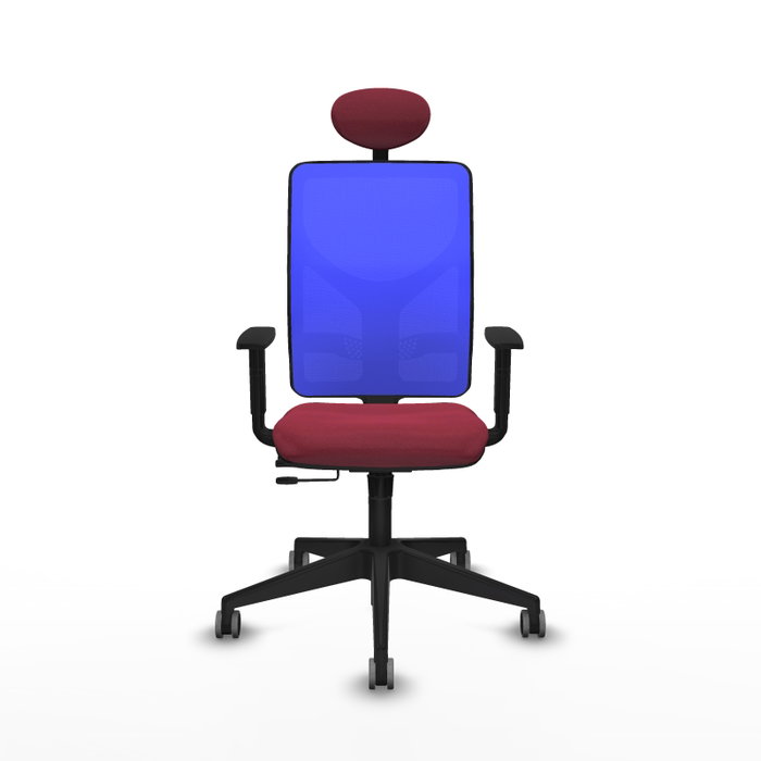 PIQUERAS Y CRESPO Silla de oficina Motilla con mecanismo Sincro/Traslack, Tela Granate y Malla Azul PIQUERAS Y CRESPO Silla de oficina Motilla con mecanismo Sincro/Traslack, Tela Granate y Malla Azul