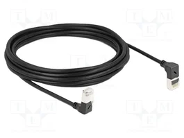 DeLOCK Cable de red Cat.6A S/FTP Slim 5m Negro con conectores angulares