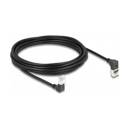 DeLOCK Cable de red RJ45 Cat.6A S/FTP Slim 90° acodado 5 m Negro