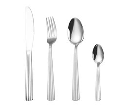 DKD Home Decor Set de Cubertería de 16 Piezas en INOX Plateado