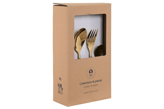 DKD Home Decor Set de Cubertería de 16 Piezas en INOX Plateado