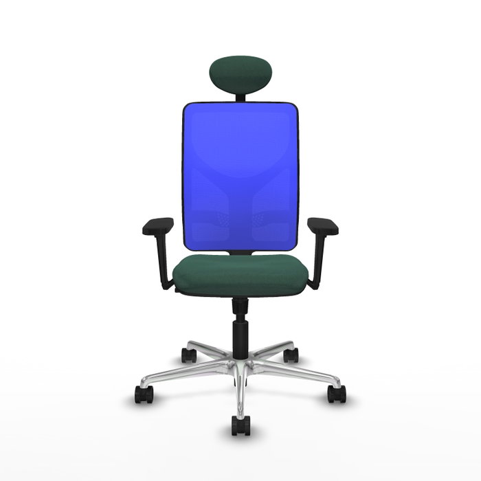 PIQUERAS Y CRESPO Silla de oficina Motilla con mecanismo Sincro, Verde botella y Azul