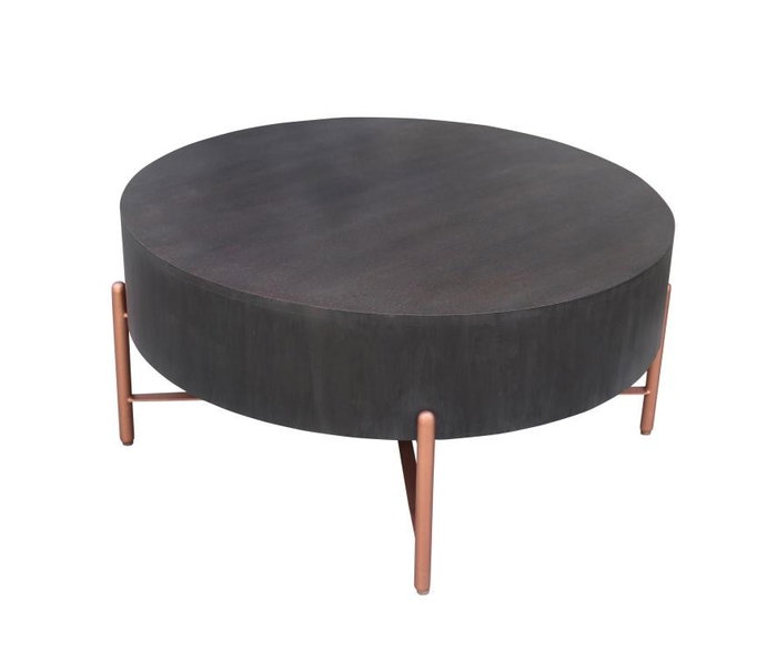 DKD Home Decor Mesa de Centro Mango y Metal Negro y Bronce