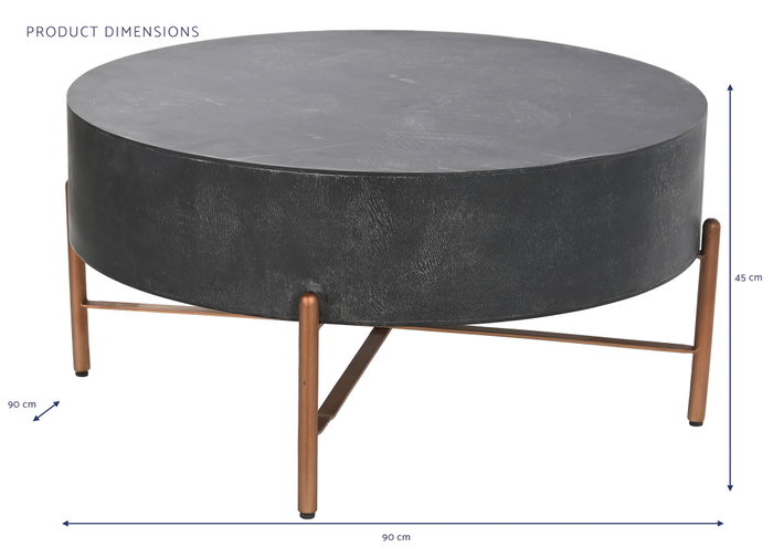 DKD Home Decor Mesa de Centro Mango y Metal Negro y Bronce