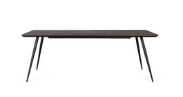 Ginestar Mesa de Comedor 200 cm Rectangular en Madera de Teca Reciclada con Patas de Hierro Negro, Tablero de 3 cm con Patrón Radial, Requiere Montaje