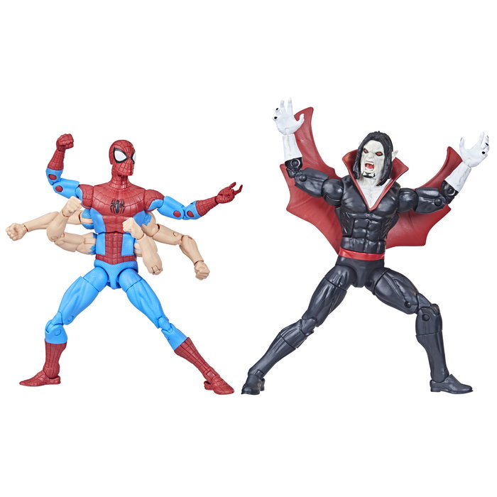 Hasbro Marvel Legends - Pack 2 Figuras de Acción de 15 cm, Spider-Man de 6 Brazos y Morbius, con 3 Accesorios y Articulación Premium, para Coleccionistas