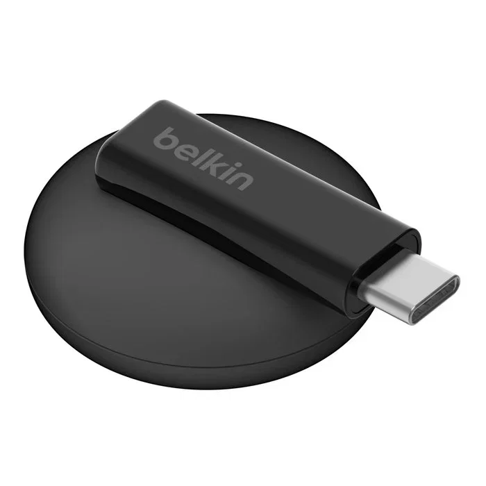 Belkin BoostCharge Cargador inalámbrico de carga rápida USB 5W para Apple Watch, color Negro/Blanco