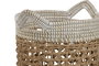 DKD Home Decor Cesta Boho Natural Blanco Seagrass Papel 38x44x44 cm Set 2