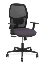 PIQUERAS Y CRESPO Silla Alfera con Mecanismo Sincro, Malla Negra y Asiento Gris Oscuro