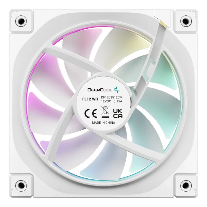 Deepcool FL12 WH-3 - Ventilador para Caja PC Blanco 120mm, Pack de 3, PWM, RGB, Rodamiento FDB, 55 CFM - r-fl12-whapn3-g