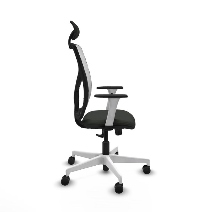 PIQUERAS Y CRESPO Silla de oficina Motilla con mecanismo Sincro, Negro y Blanco