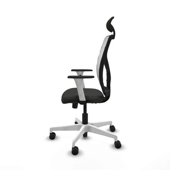 PIQUERAS Y CRESPO Silla de oficina Motilla con mecanismo Sincro, Negro y Blanco