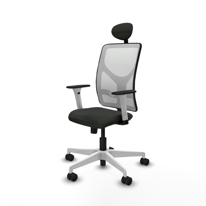 PIQUERAS Y CRESPO Silla de oficina Motilla con mecanismo Sincro, Negro y Blanco