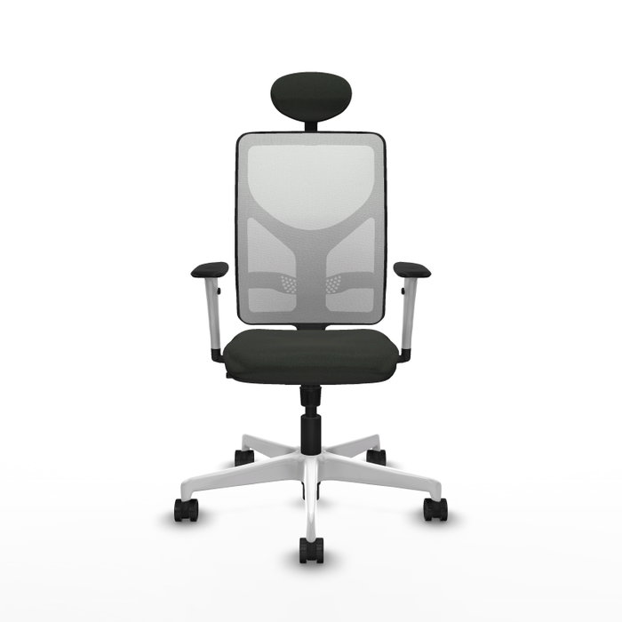 PIQUERAS Y CRESPO Silla de oficina Motilla con mecanismo Sincro, Negro y Blanco