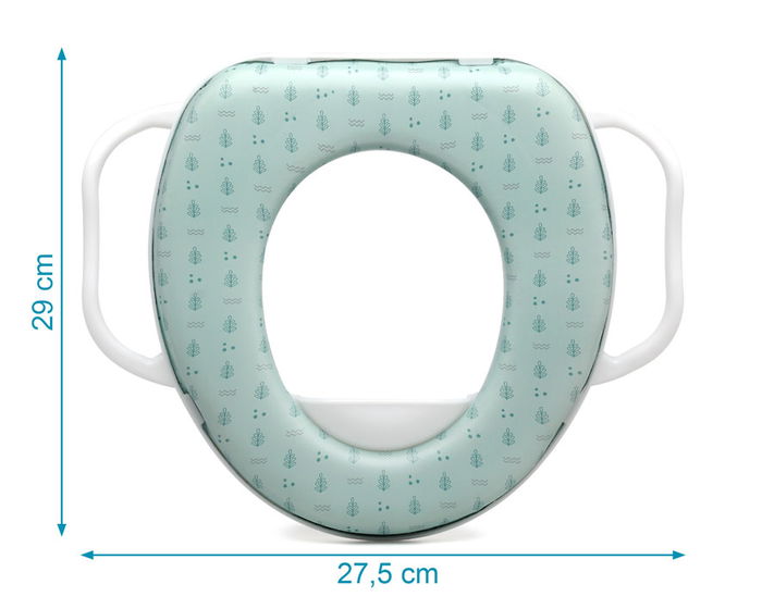 KioKids Petits moments Reductor WC Acolchado con Asas Protector Salpicaduras Verde Salvia +12 Meses