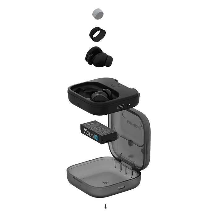 Fairphone Fairbuds V2 - Auriculares Inalámbricos True Wireless con Bluetooth 5.3, Reducción Activa de Ruido (ANC), IP54, 26h de Autonomía, USB-C, Negro
