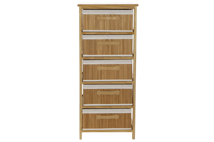 DKD Home Decor Cajonera Bambú Paulownia Natural con 5 cajones
