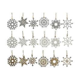 Decoris Adorno de madera para árbol de navidad copos de nieve Ø6cm