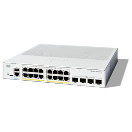 Cisco Systems Inc. CATALYST 1300 C1300-16P-4X, Switch de 16 Puertos Gigabit Ethernet PoE Gestionado L2/L3, 4 Puertos SFP+, Metal Blanco