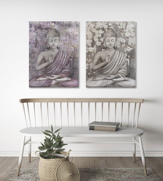 DKD Home Decor Cuadro Lienzo Pino Buda Gel Surtido de 2 Unidades DKD Home Decor Cuadro Lienzo Pino Buda Gel Surtido de 2 Unidades
