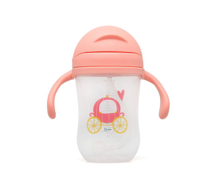 KioKids Taza Aprendizaje Step 3 con Asas Rosa 300 mL para Bebés +6 Meses sin BPA