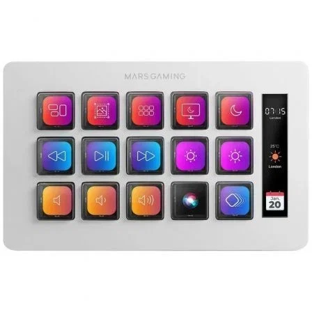 Mars Gaming Stream Deck Slim MSD-ONE 15 Teclas LCD Blanco Mars Gaming Stream Deck Slim MSD-ONE 15 Teclas LCD Blanco