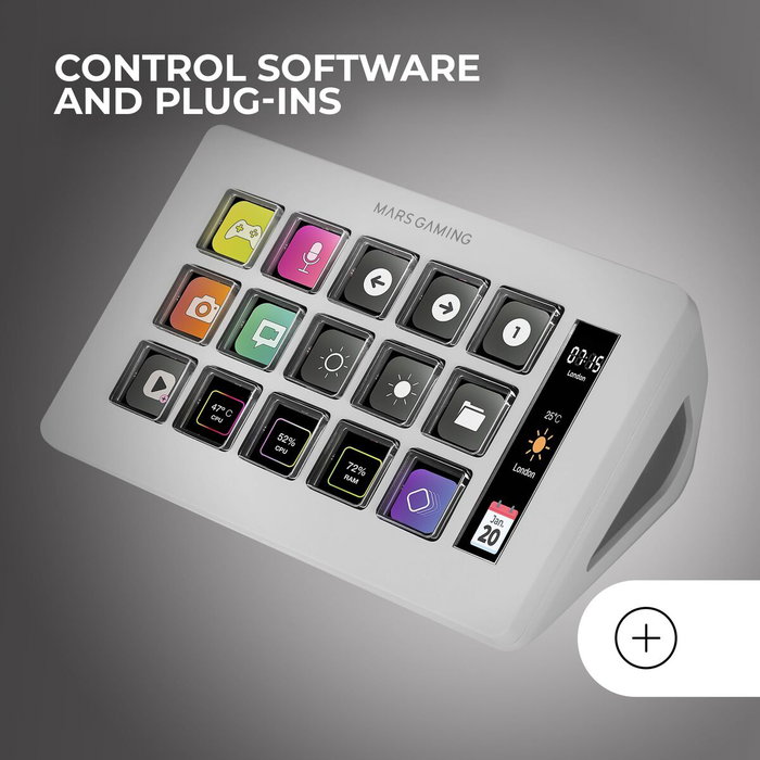 Mars Gaming Stream Deck Slim MSD-ONE Blanco