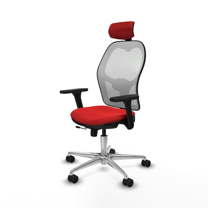 PIQUERAS Y CRESPO Silla de oficina Jorquera con mecanismo Sincro/Traslack Rojo y Blanco PIQUERAS Y CRESPO Silla de oficina Jorquera con mecanismo Sincro/Traslack Rojo y Blanco
