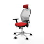 PIQUERAS Y CRESPO Silla de oficina Jorquera con mecanismo Sincro/Traslack Rojo y Blanco